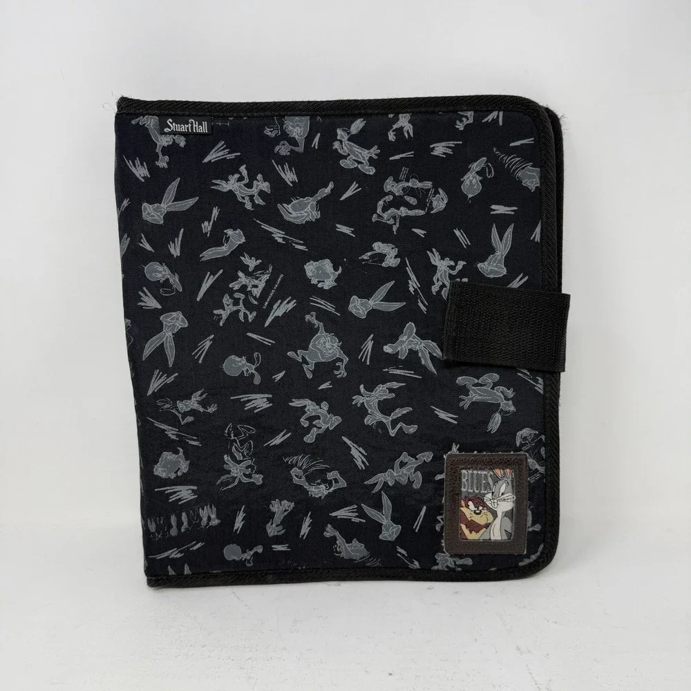 Vintage 1997 Stuart Hall Looney Tunes Blues School Strap Binder, Black